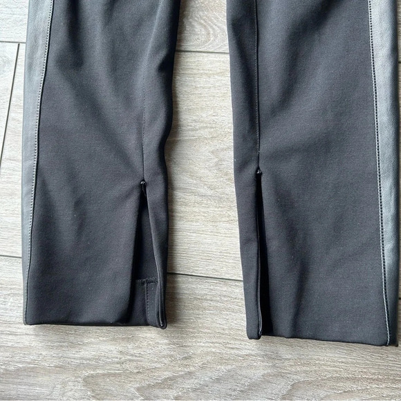 ELIE TAHARI Slim Ponte Pants  With Lamb Leather Trim on Sides - Picture 6 of 13